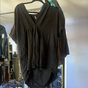 Free People Black V-Neck Blouse FINAL PRICE!